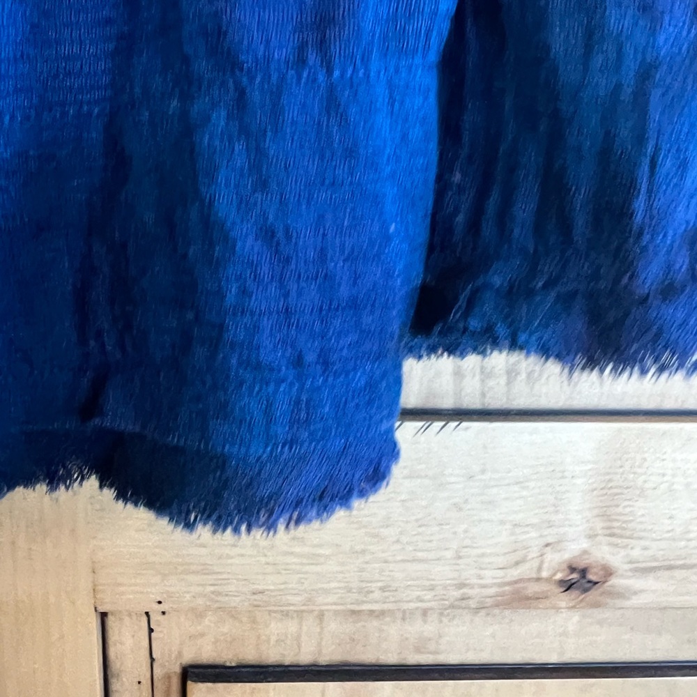 Free People women’s medium sleeveless button front indigo blue plaid shirt - Picture 3 of 7